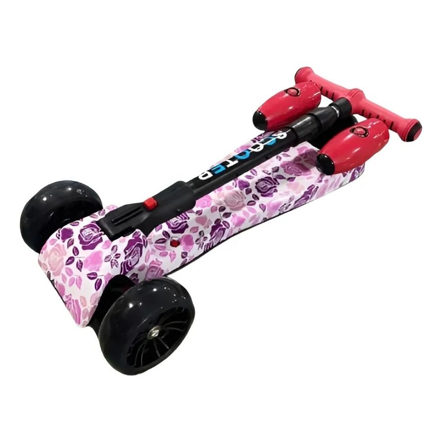 Monopatín Patineta Scooter Vapor Niños Bluetooth Música Led Rosa - Vista 3