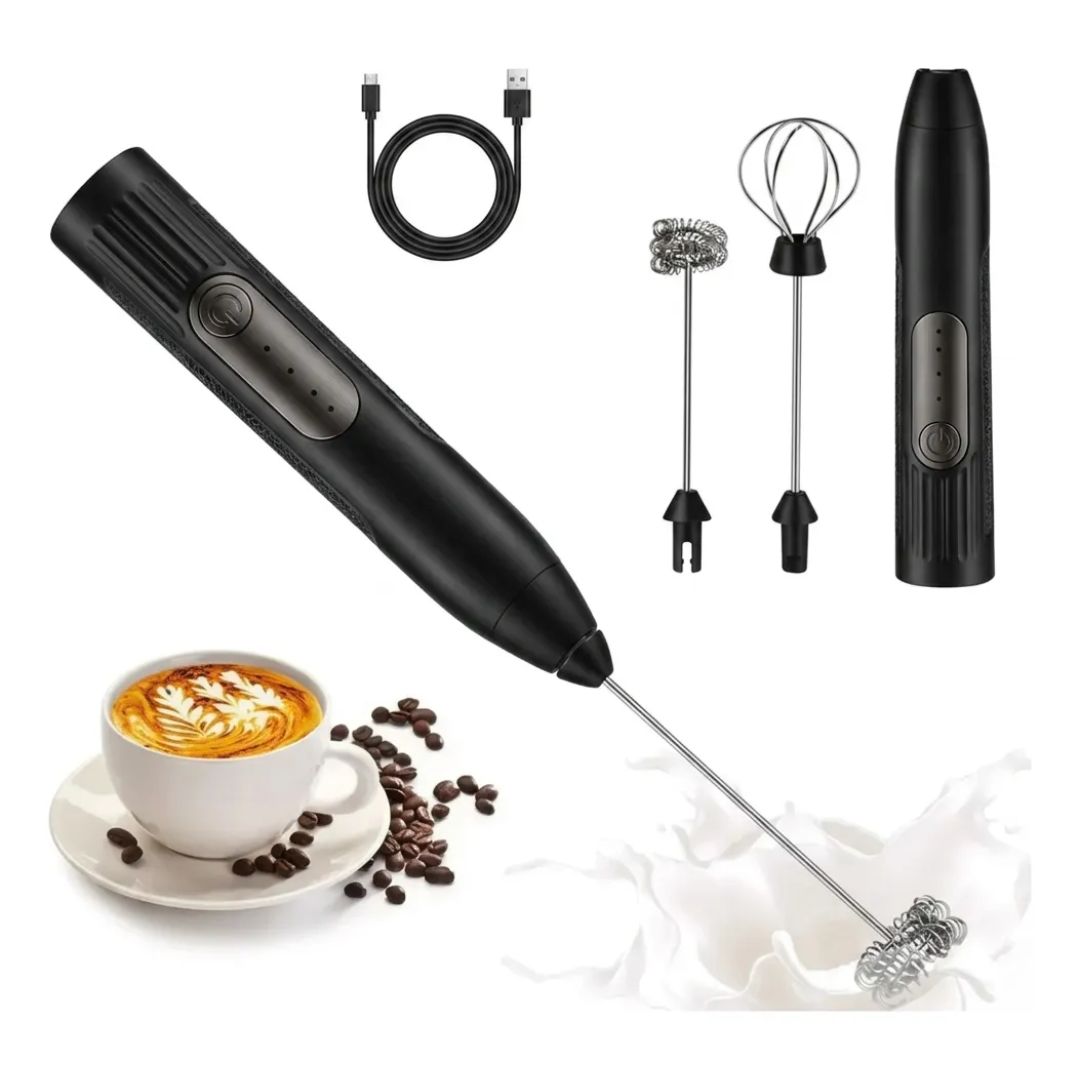 Mini Batidora Manual De Café Espumador Recargable 2 En 1
