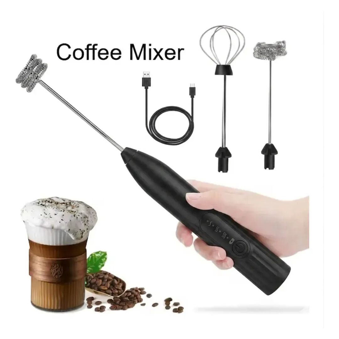 Mini Batidora Manual De Café Espumador Recargable 2 En 1 - Vista 6