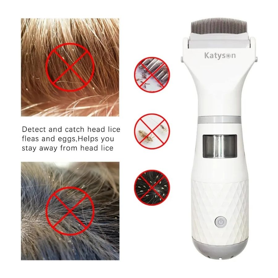 Peine Eléctrico Elimina Pulgas Piojos Humano Mascota Katyson - Vista 3