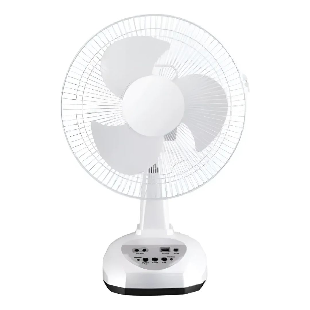 Ventilador De Mesa Recargable Bombillos Led 3 Velocidades