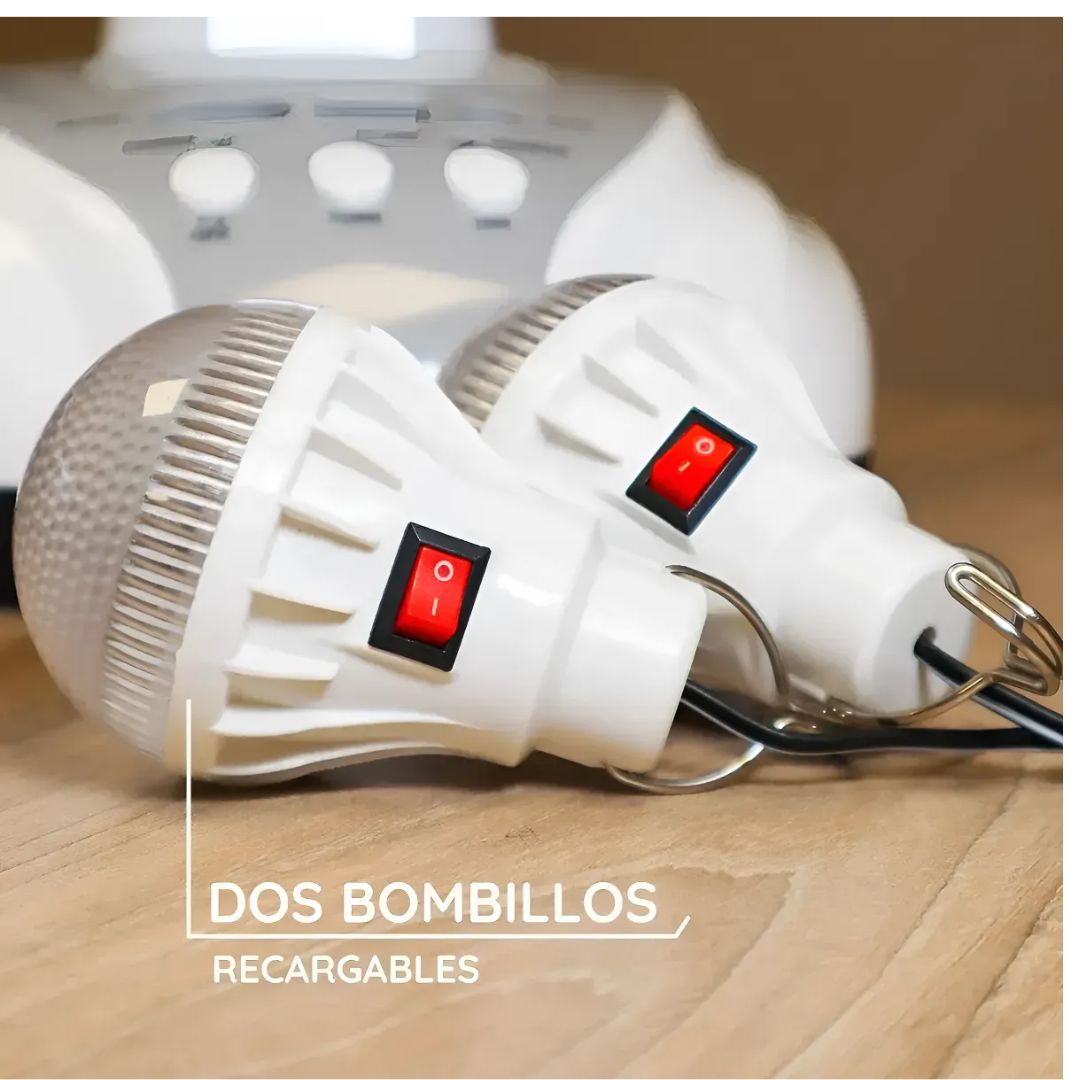 Ventilador De Mesa Recargable Bombillos Led 3 Velocidades - Vista 2