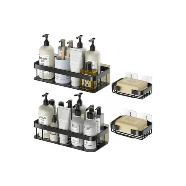 Soporte Estante Para Baño 4 Piezas Almacenamiento De Pared