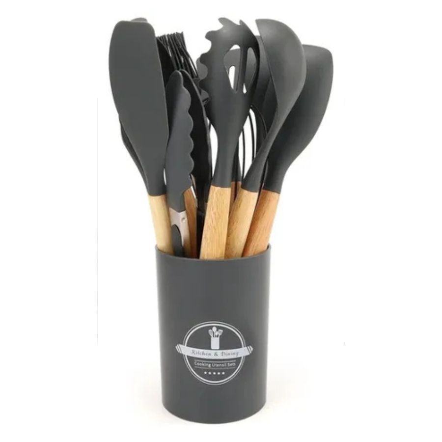 Set De Utensilios De Cocina Silicon Y Madera 12 Piezas - Vista 7