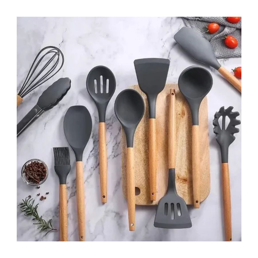 Set De Utensilios De Cocina Silicon Y Madera 12 Piezas - Vista 11