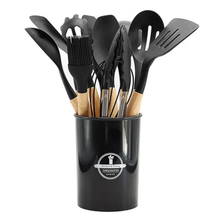 Set De Utensilios De Cocina Silicon Y Madera 12 Piezas - Vista 14