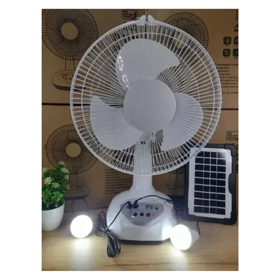 Ventilador Solar 3 Velocidades Recargable Led Powerbank - Vista 2