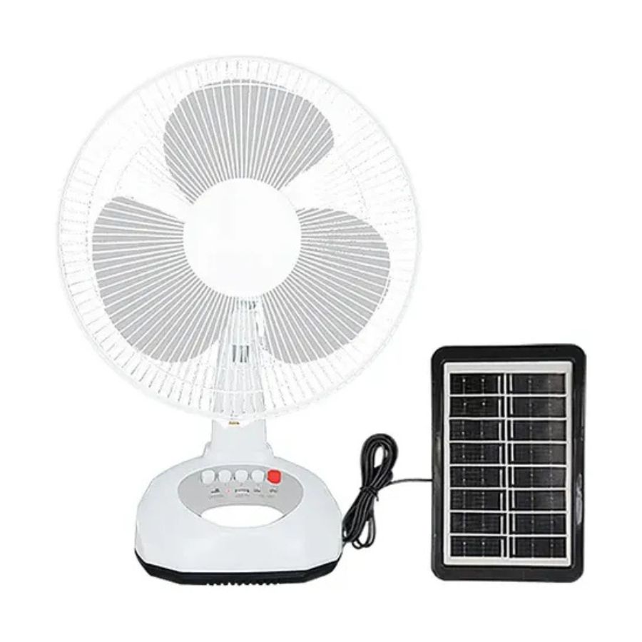 Ventilador Solar 3 Velocidades Recargable Led Powerbank
