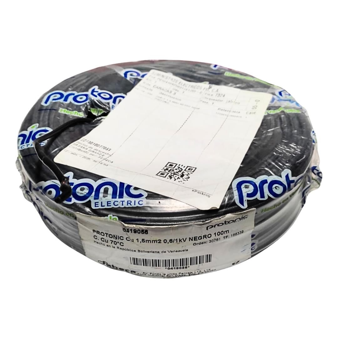Cable Electricidad #14 1.5mm 100m Negro 100% Cobre Protonic
