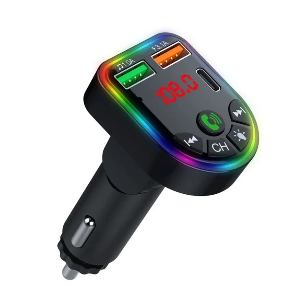 Cargador de Carro F6S con Bluetooth y Puertos LED