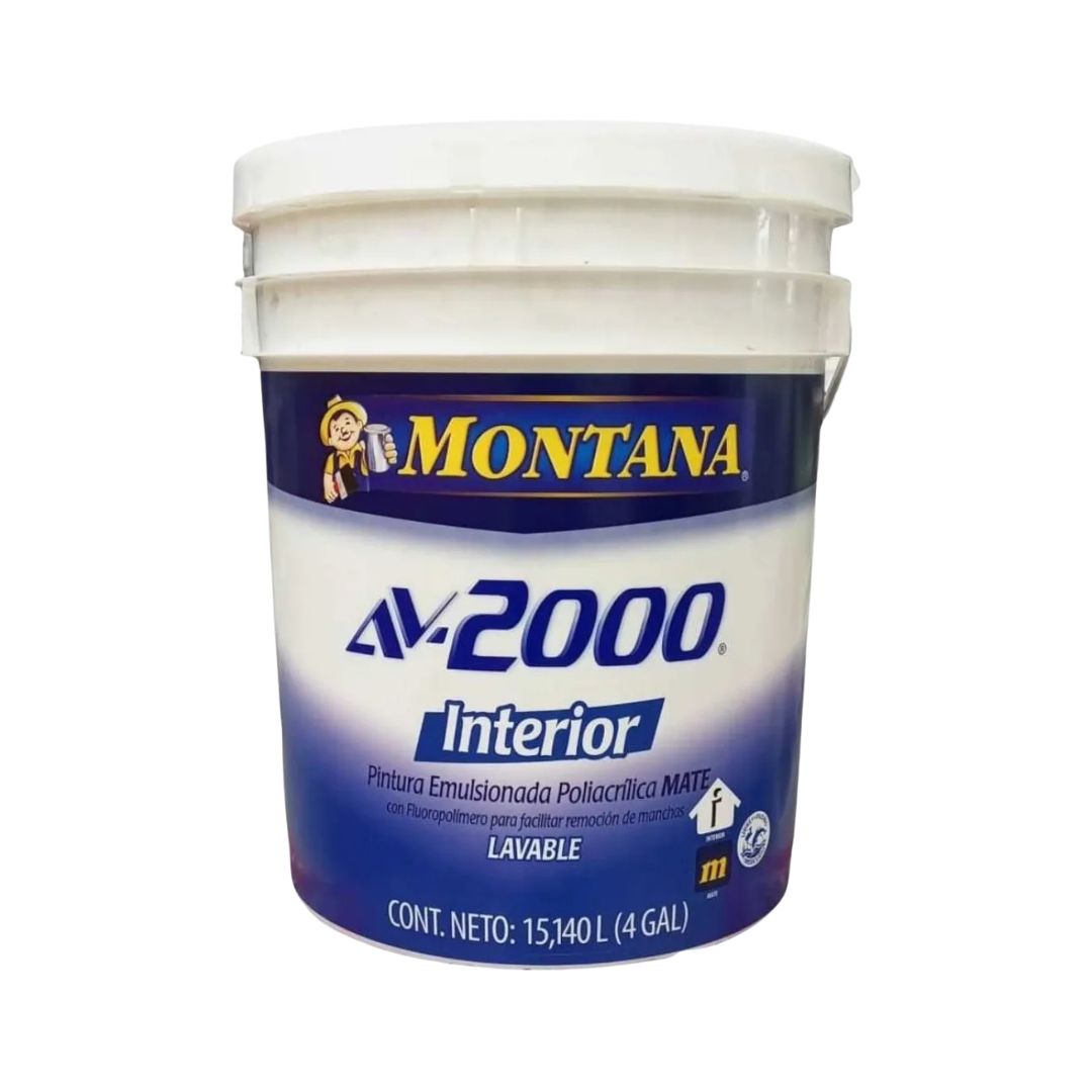 Pintura Montana Av-2000 Interior- Blanco Cuñete De 4 Galones Clase A