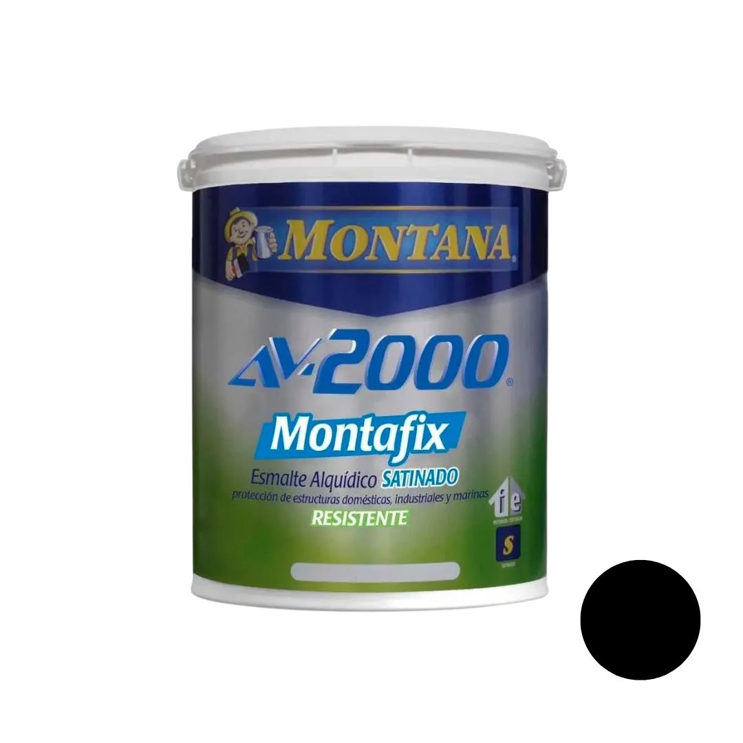 Pintura Montana Av-2000 Montafix Satinado - Negro 618-800 Galón Clase A