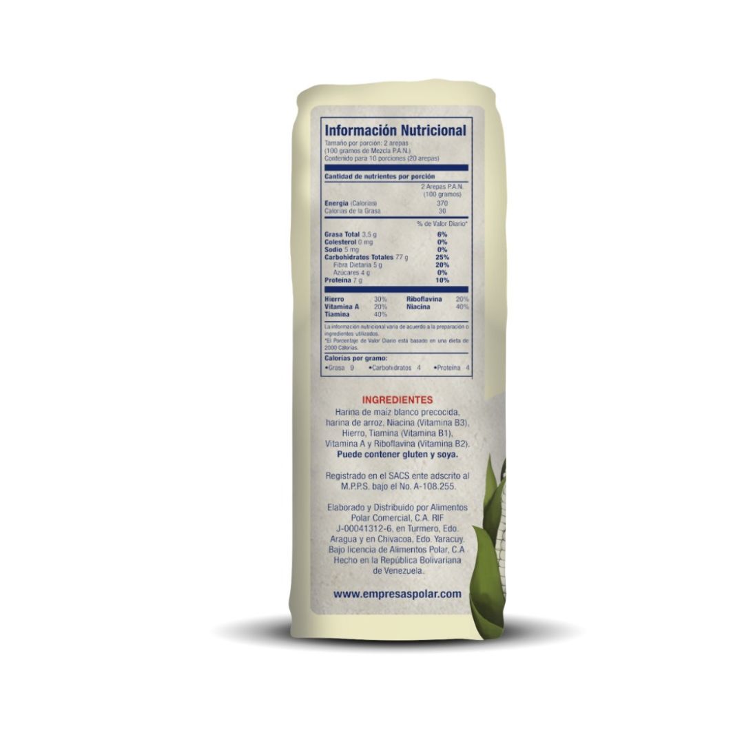Harina Mezcla de Maíz y Arroz P.A.N Precocida 1kg - Vista 3