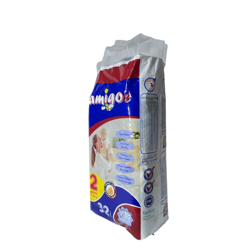Pañal Mini T2 Amigos 3–6kg 32pcs - Vista 3