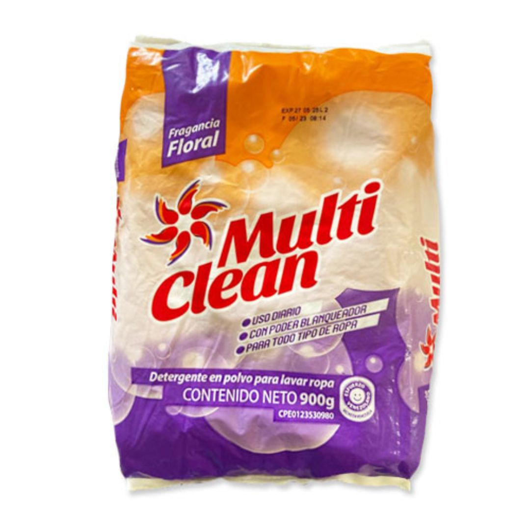 Detergente en Polvo Fragancia Floral Multi Clean 900g
