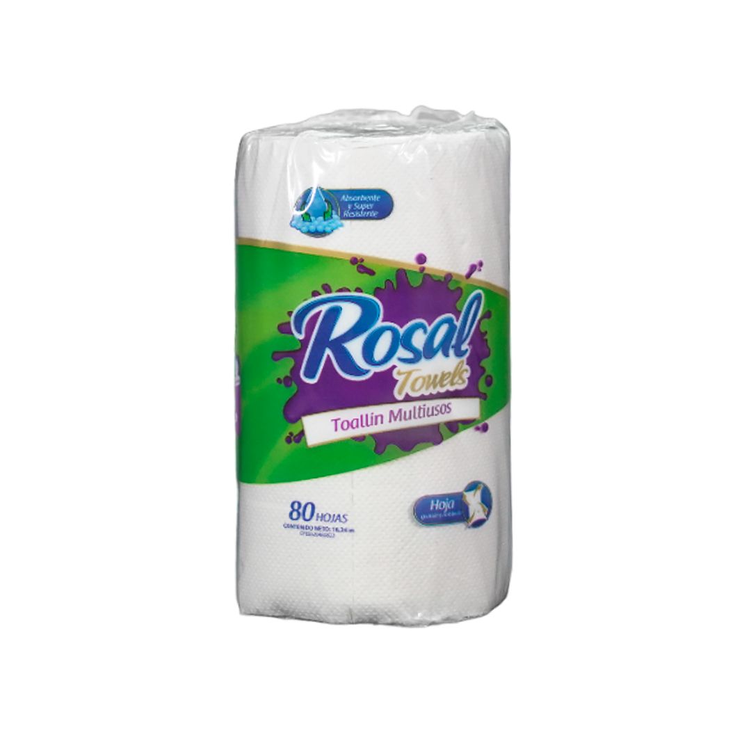 Toallín Towel Rollo Multiuso Rosal 80 Hojas 1 Und