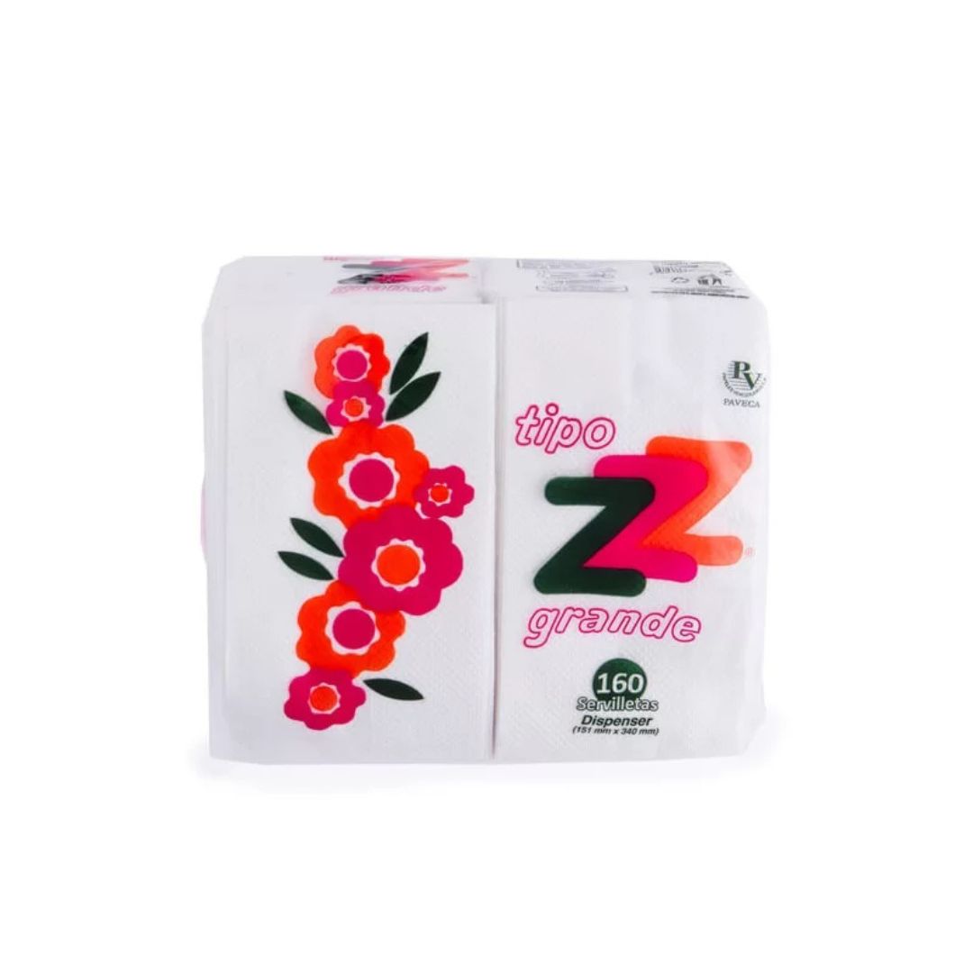 Servilleta Tipo ZZZ Pequeña Paveca 160 Und