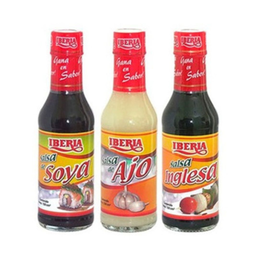 Combo Salsa de Ajo, Soya e Inglesa Iberia 3x150ml