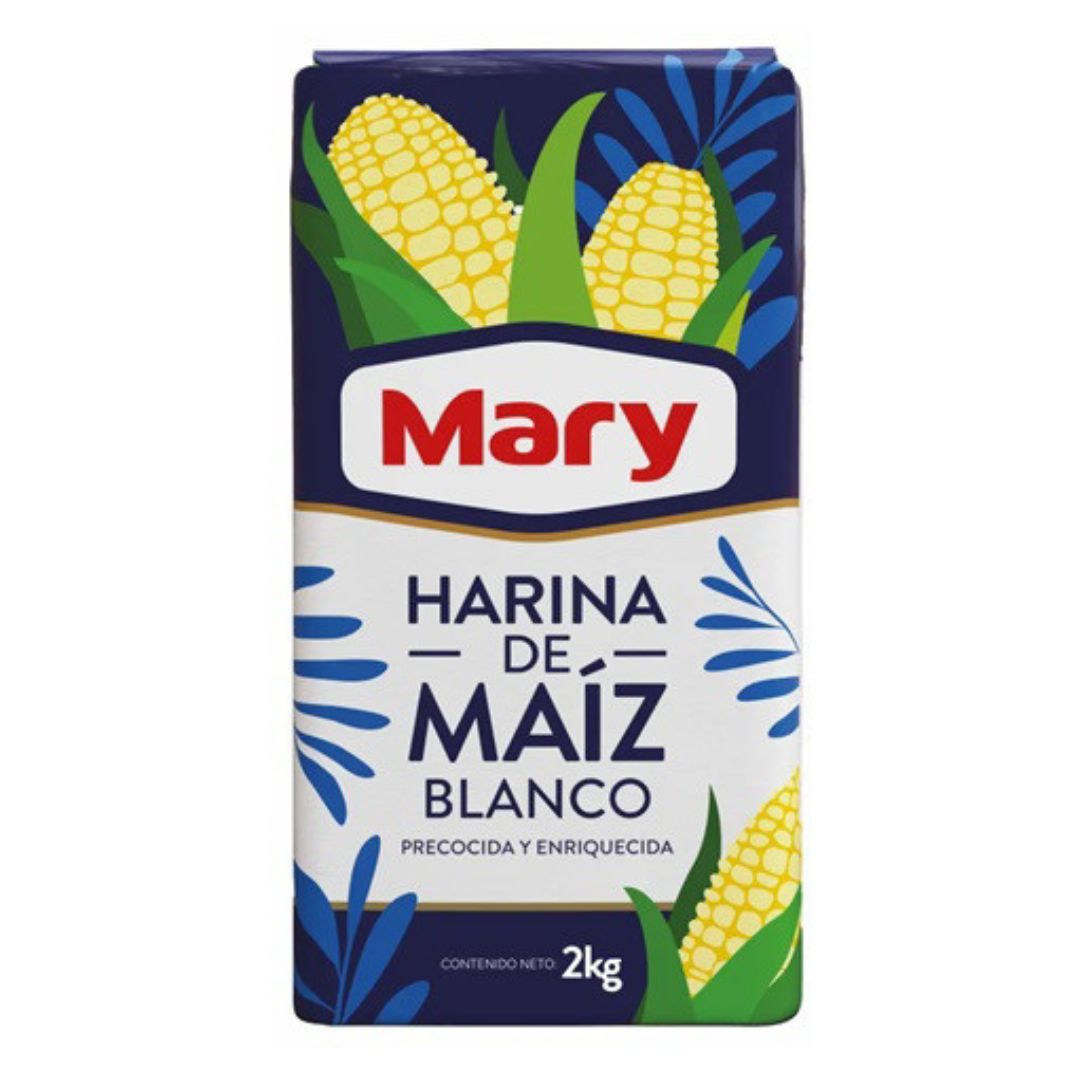 Harina de Maíz Blanco Mary Precocida Enriquecida 2kg