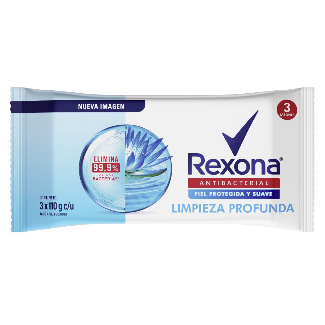 Jabón en Barra Antibacterial Fresh Rexona 3 Unidades 110g