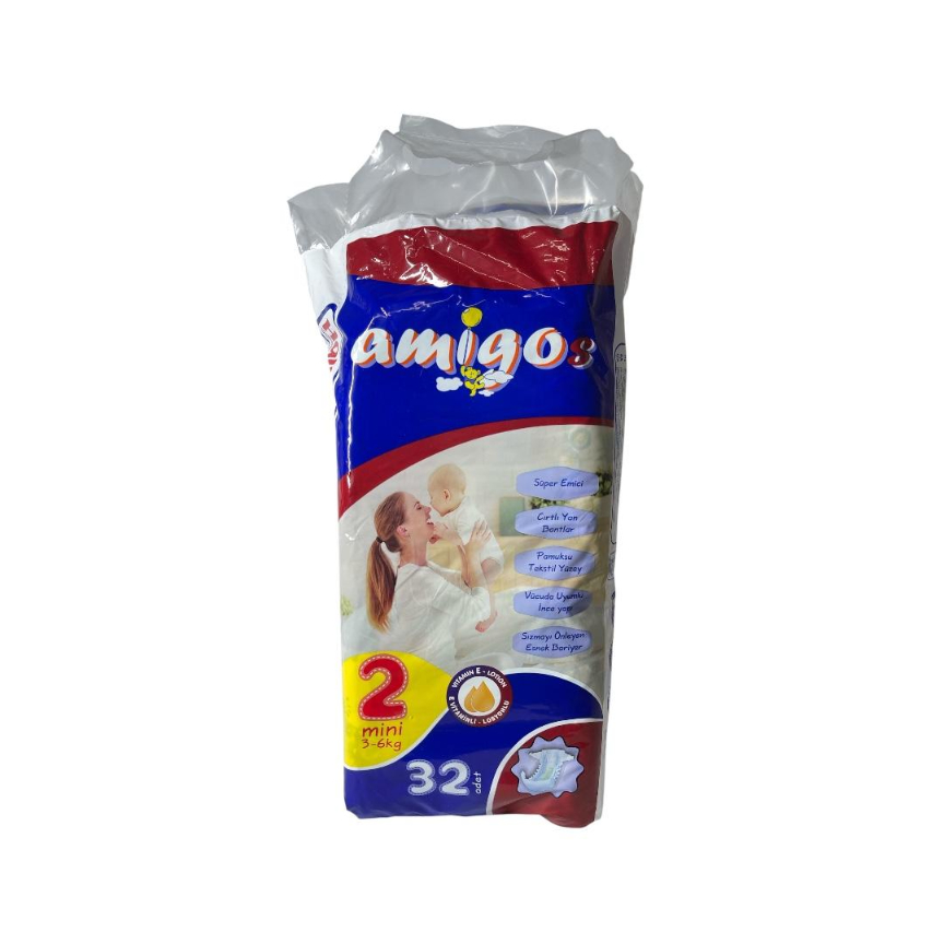 Pañal Mini T2 Amigos 3–6kg 32pcs