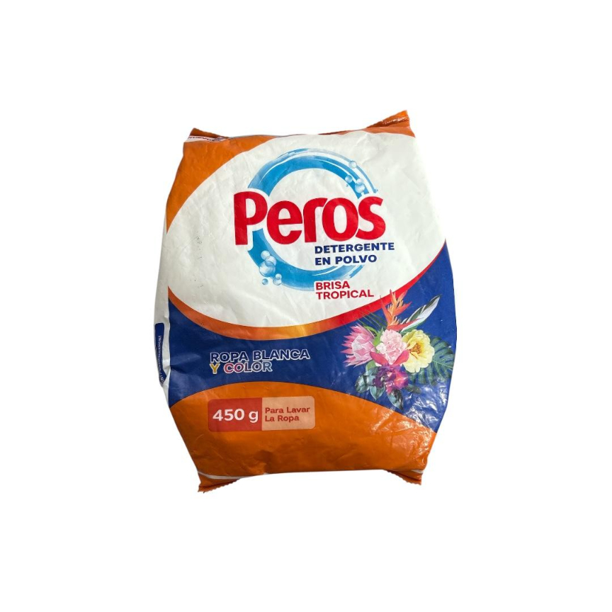Detergente en Polvo Espumoso Brisa Tropical Peros 450g