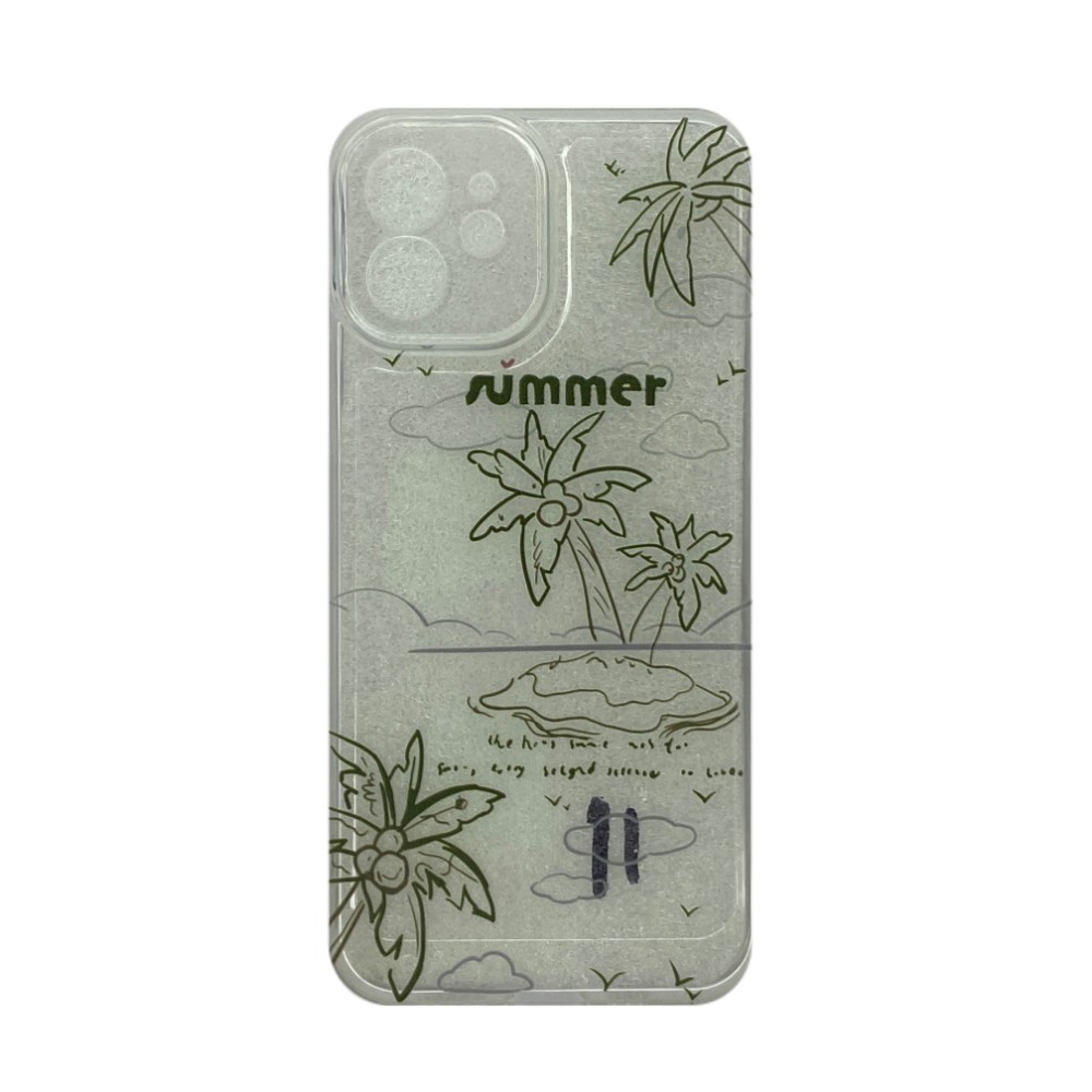 Forro Stickers iPhone 15 – Transparente Palmeras