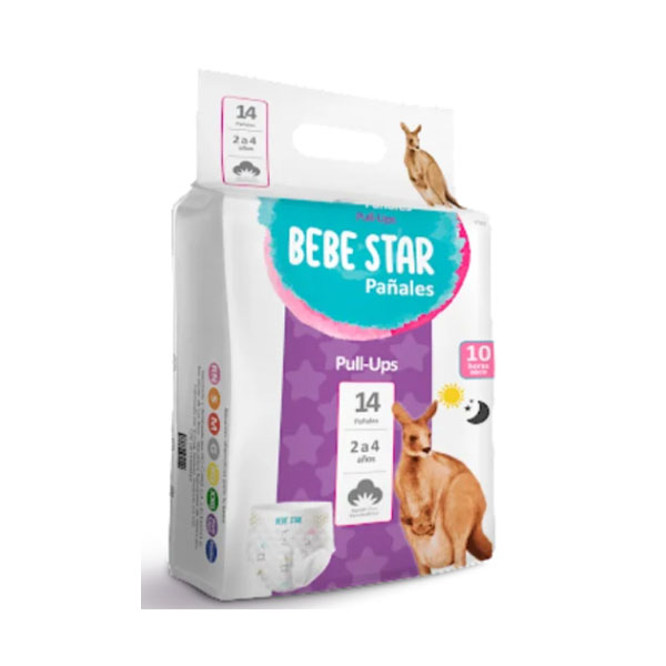 Pañales Bebe Star Pull Ups de 2 a 4 años, 14 Unidades