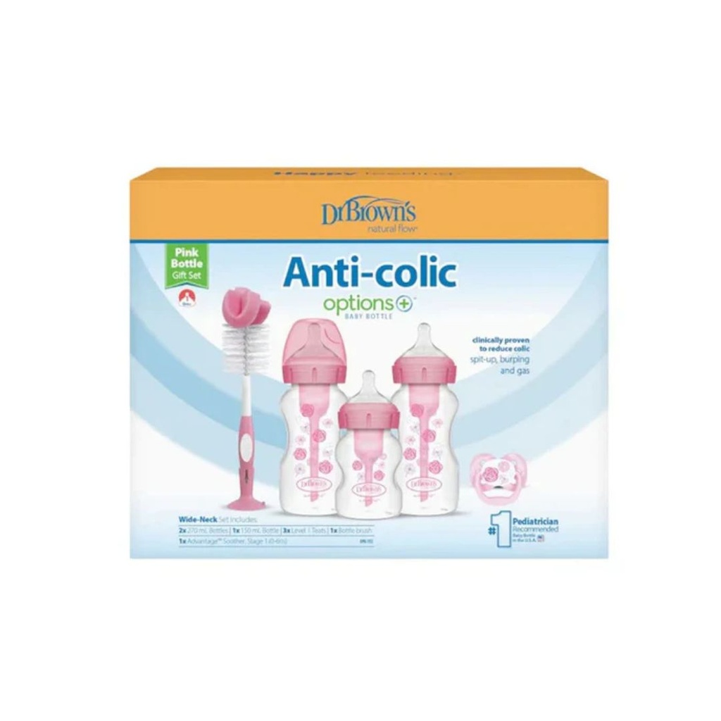 Set De Regalo Options+ - Teteros De Cuello Ancho (Rosa)