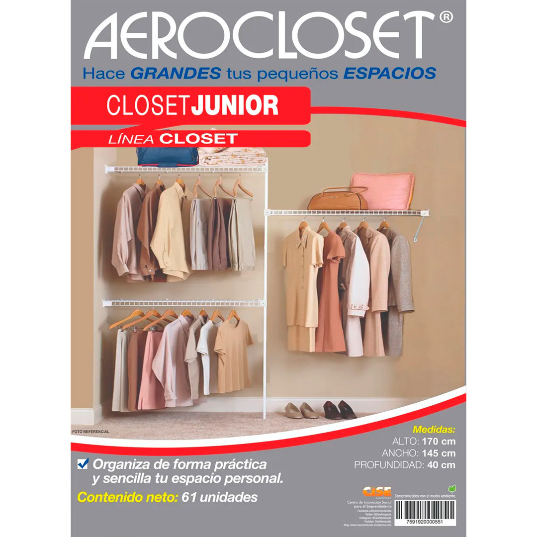 Aerocloset Modelo Clóset Junior Organizador Modular Metálico