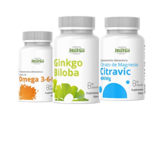 Kit ISIS Antiestrés – Magnesio · Ginkgo Biloba · Omega 3-6-9
