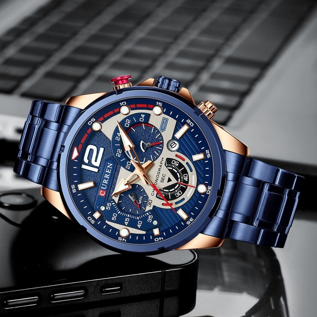 Reloj Curren 8395 de 47mm con correa de acero y diseño moderno - Vista 3
