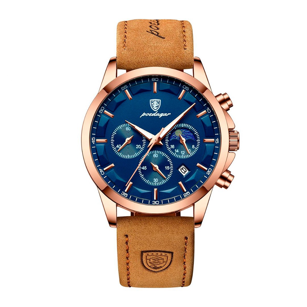 Reloj POEDAGAR P928 Elegante 42 mm con Correa de Cuero