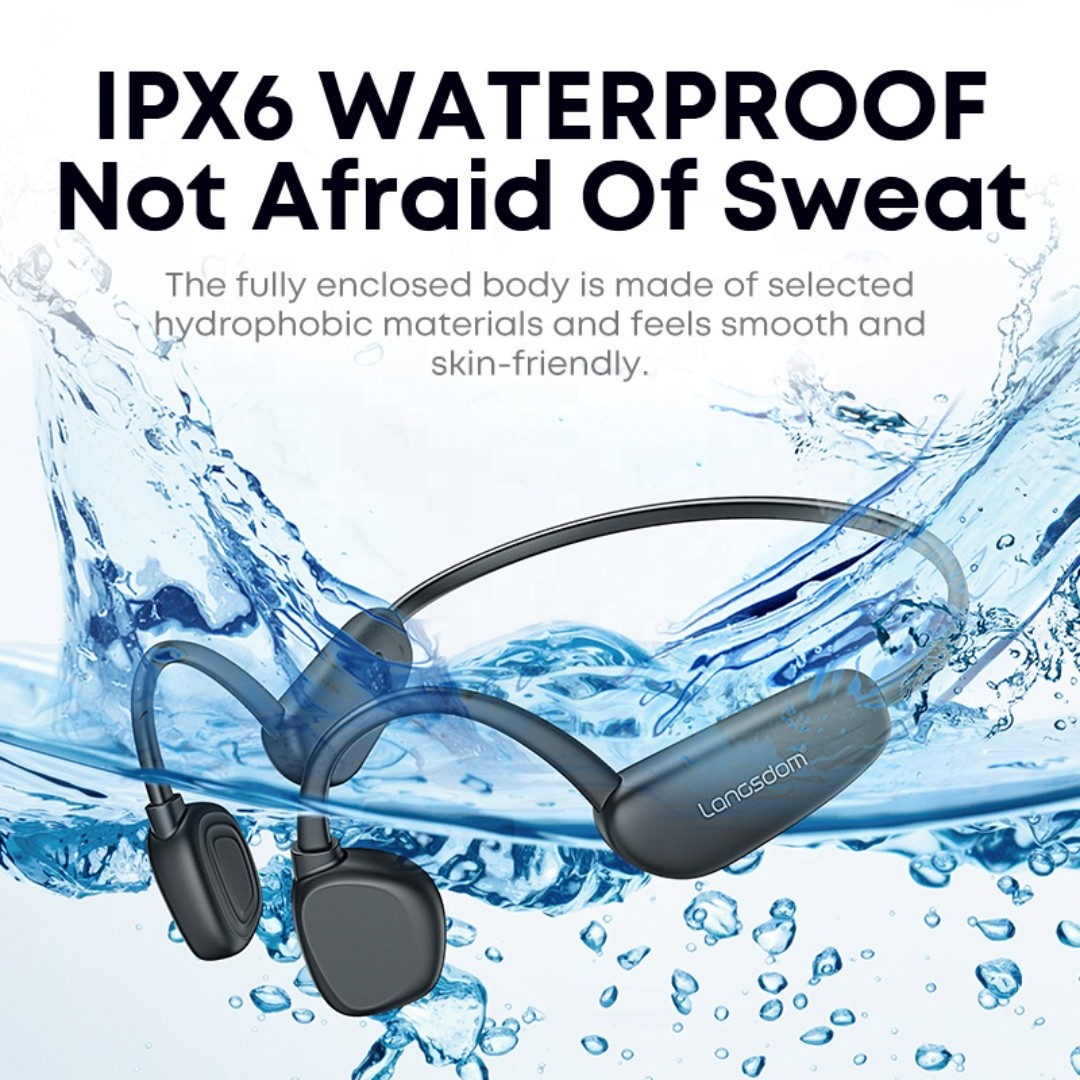 Auriculares de Conducción Ósea Langsdom BE12, 32 GB, IPX6, 11 h música, Bluetooth 5.3 - Vista 2