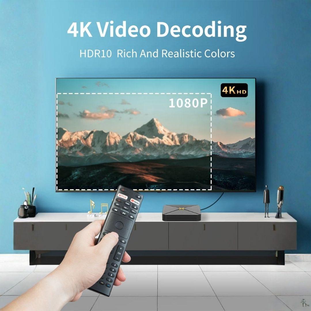 Android TV Box iHomeLife 4K con WiFi 5G, Bluetooth 5.0 ,2GB RAM, 8GB ROM - Vista 4