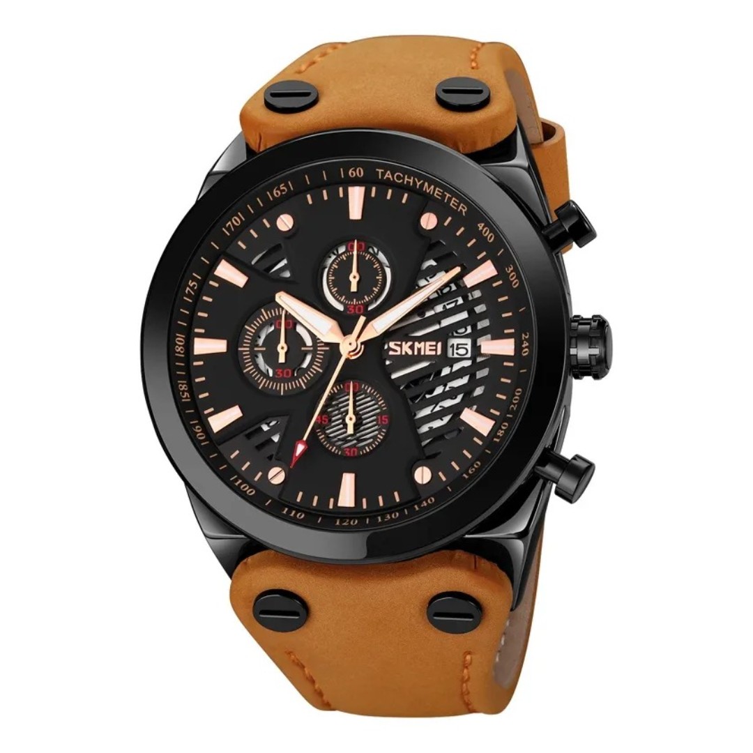 Reloj SKMEI 9282 Elegante con Correa de Cuero y 42 mm