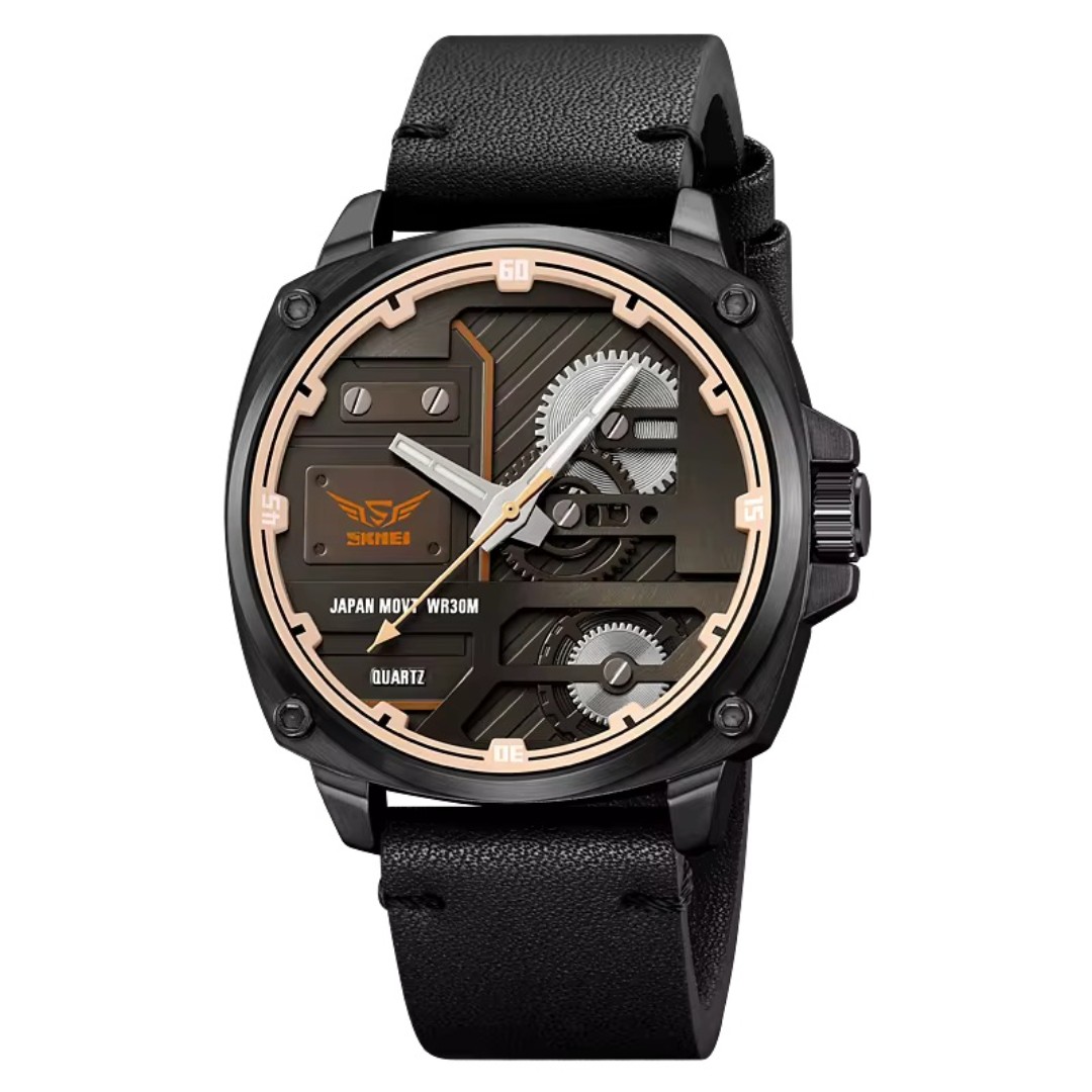 Reloj SKMEI 2289 Cuero Lujo 49 mm Resistente al Agua 30M