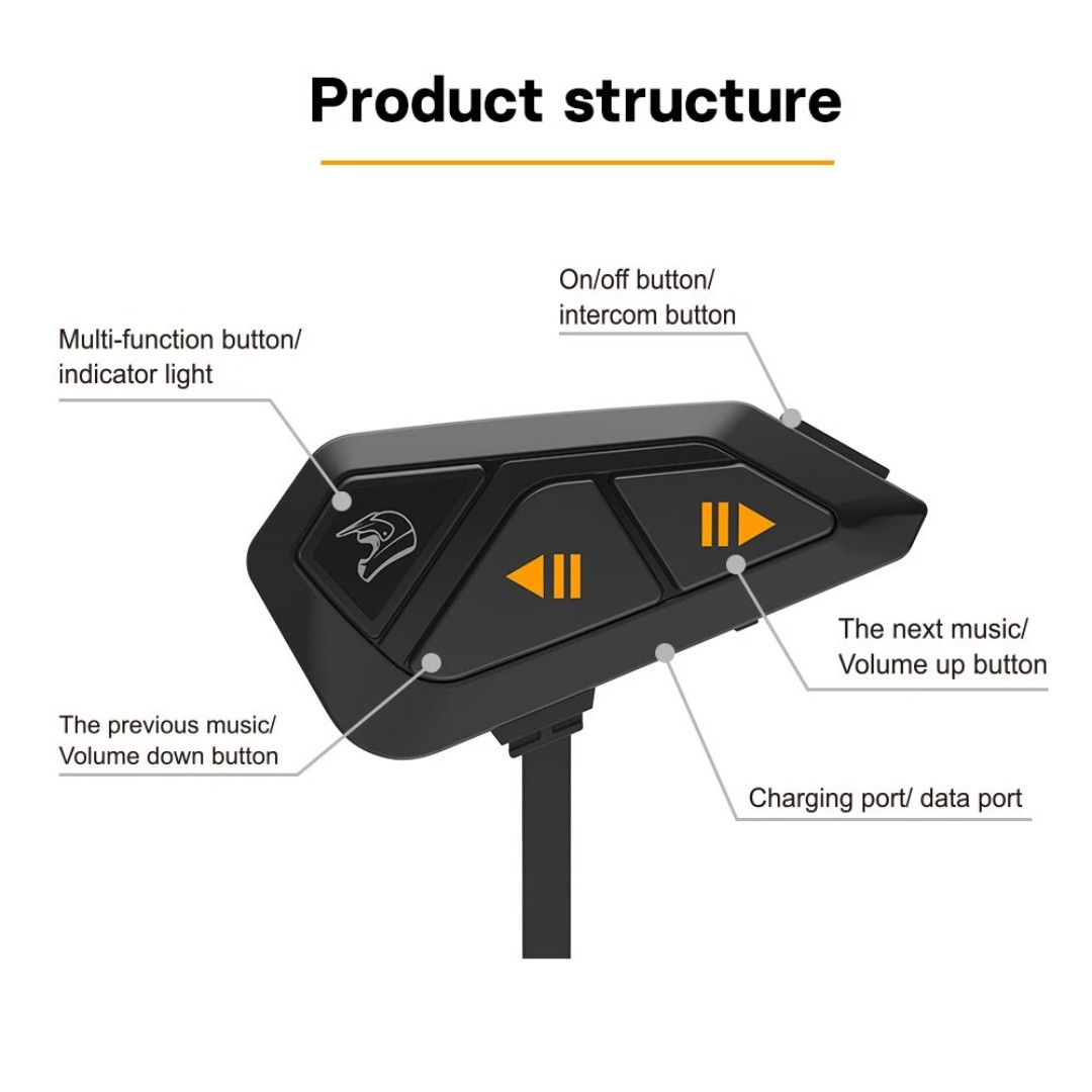 Intercomunicador para Casco Moto FreedConn FG alcance 1.2 km, Bluetooth 5.0 - Vista 2
