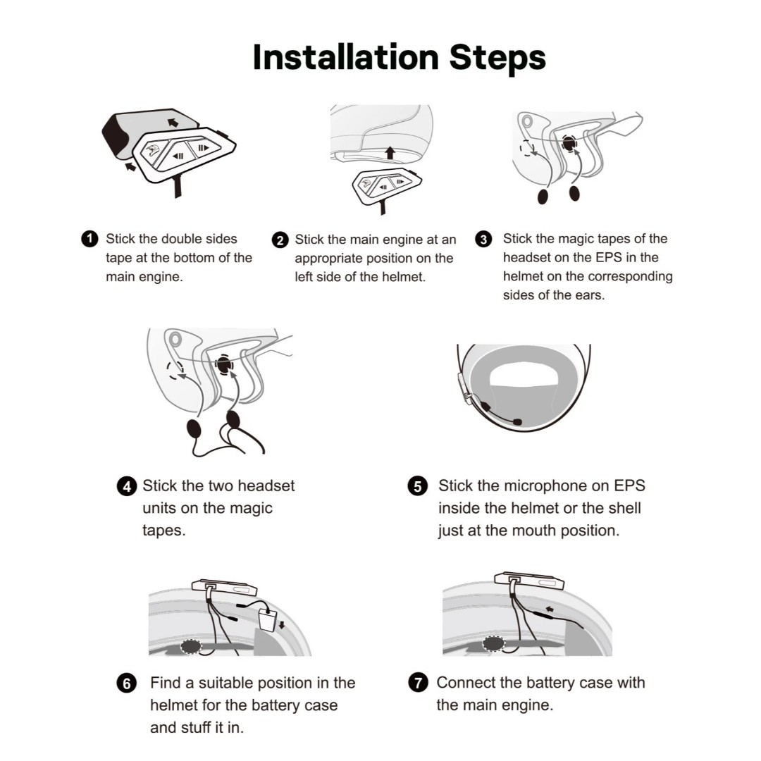 Intercomunicador para Casco Moto FreedConn FG alcance 1.2 km, Bluetooth 5.0 - Vista 3