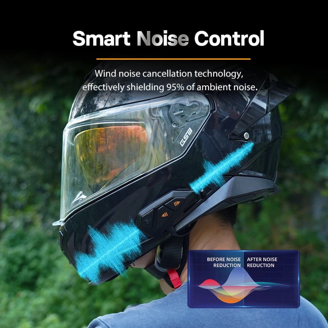 Intercomunicador para Casco Moto FreedConn FG alcance 1.2 km, Bluetooth 5.0 - Vista 5