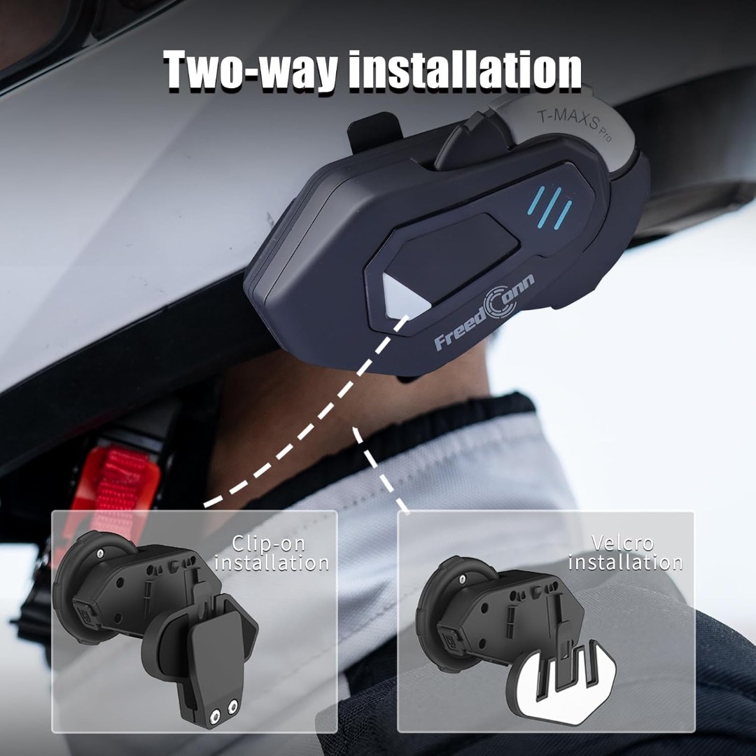 Intercomunicador para Casco Moto FreedConn TMAX S PRO Alcance 1.2 km, Bluetooth 5.0, Batería 570 mAh - Vista 7