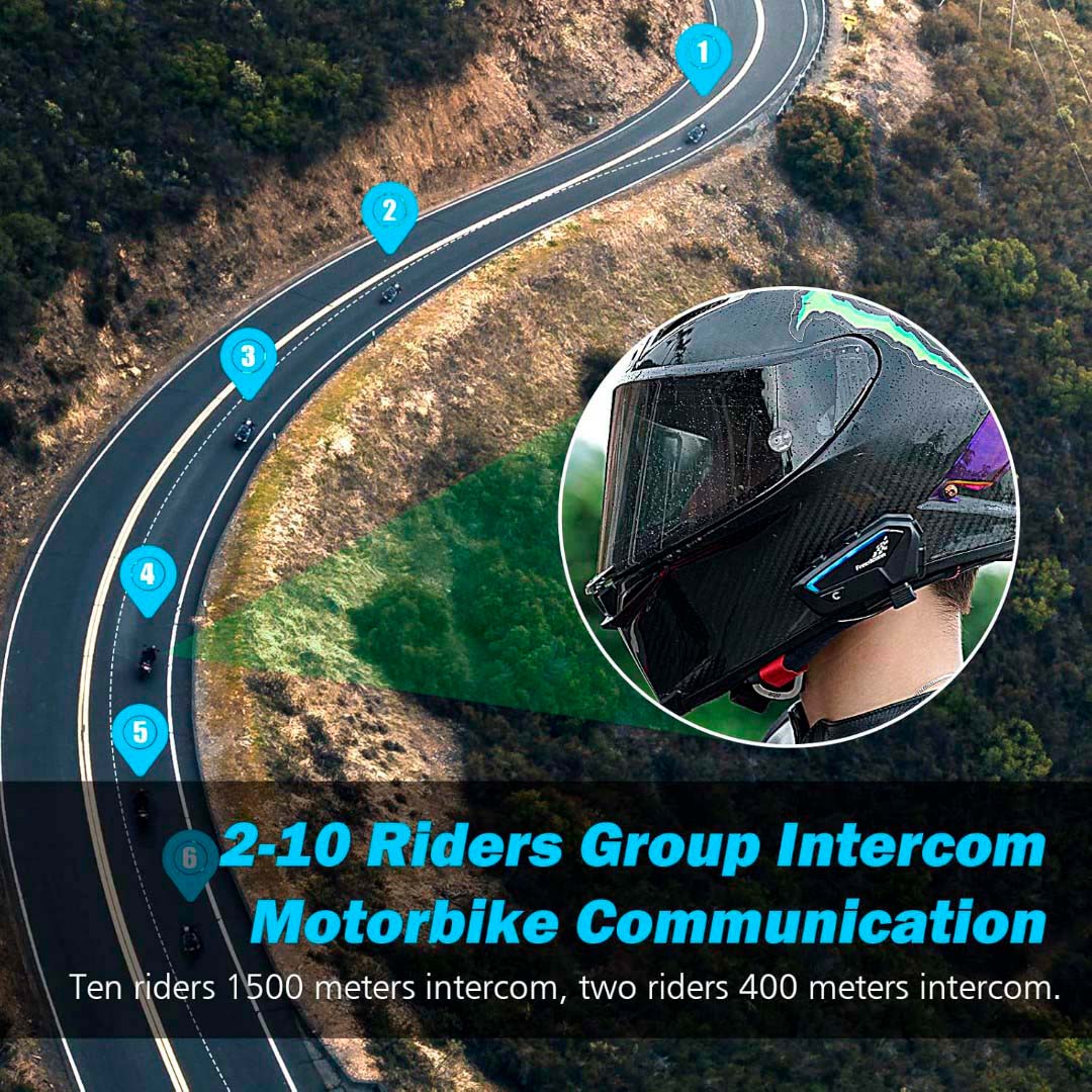 Intercomunicador para Casco Moto FreedConn FX Alcance 1 km, Batería 1100 mAh - Vista 6