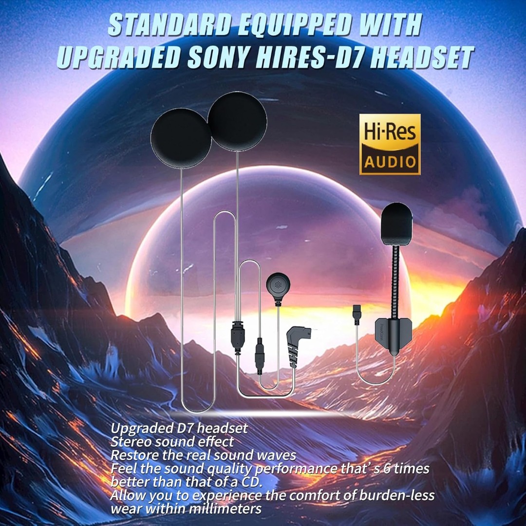 Intercomunicador para Casco Moto FreedConn R3 PRO Cámara 2K, Alcance 1 km, Batería 2000 mAh - Vista 3