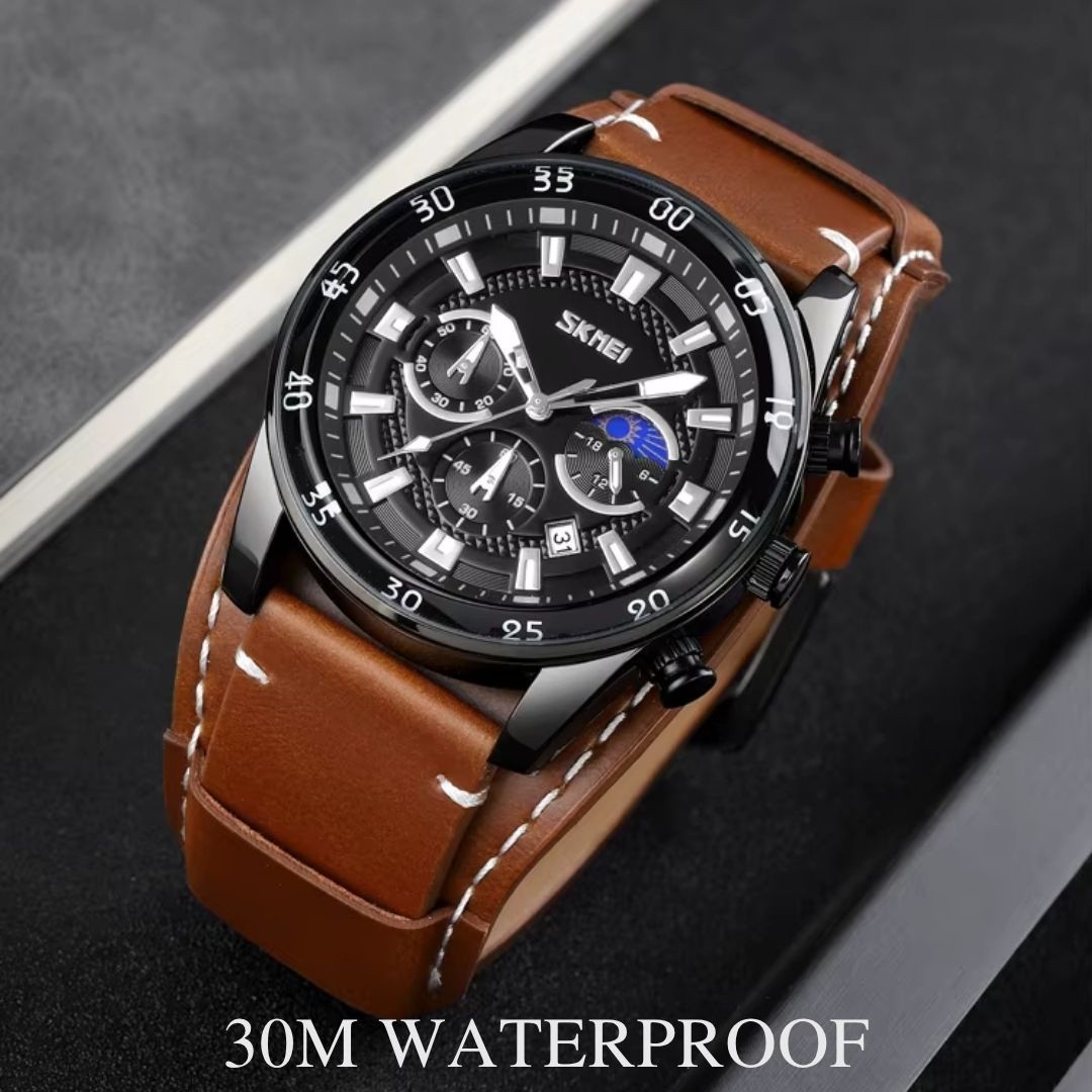 Reloj SKMEI 9249 Cuero Cronógrafo 49 mm Lujoso y Resistente - Vista 3