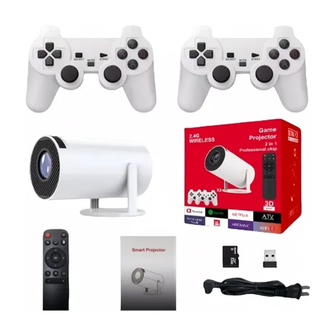 Proyector Gamer + 2 controles - 64GB - Doble Función + Control Remoto - Vista 3