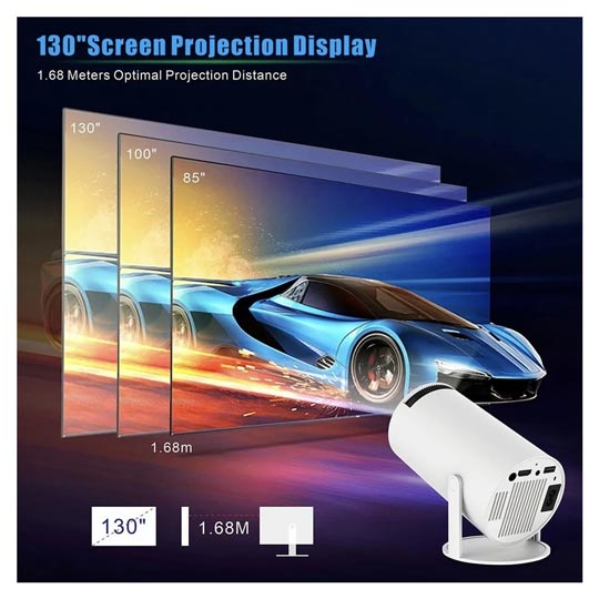 Proyector Streaming Full HD - Wi-Fi y Bluetooth - Compatible con Netflix y YouTube + Control Remoto - Vista 2