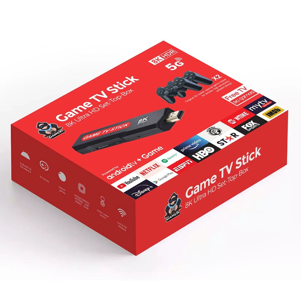 Game Stick TV 8K – 10.000 juegos + 2 controles