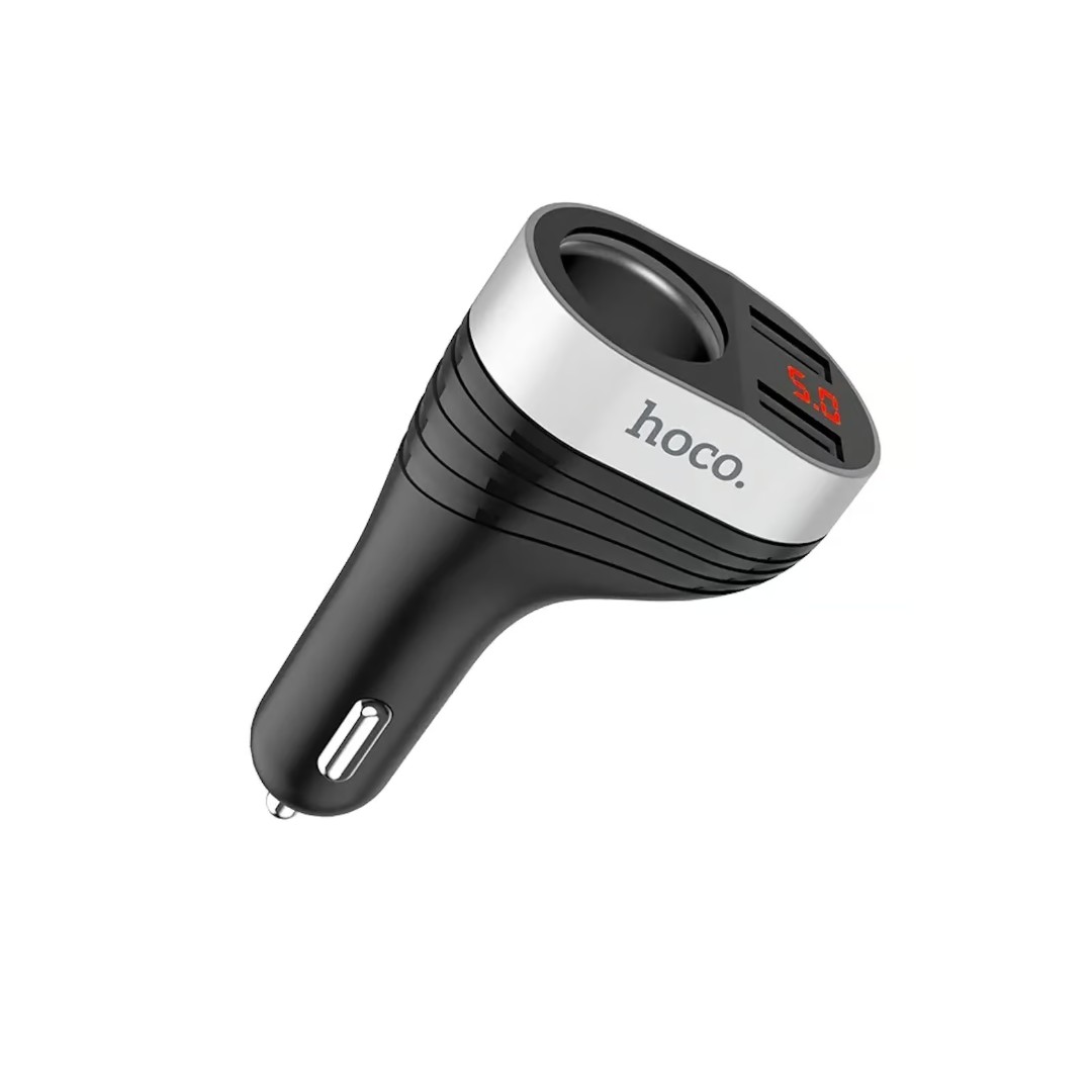 Cargador de Teléfono Hoco Z29 para Carro – USB Dual 3.1A | Pantalla LED Voltaje