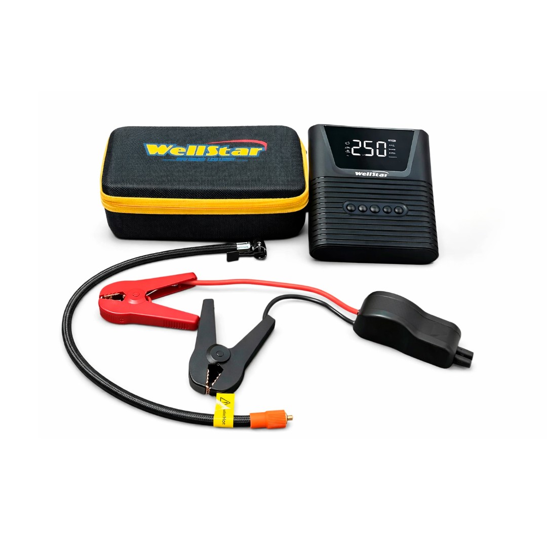 Compresor Cargador de Batería para Carro Wellstar – 12V 150 PSI Multifuncional