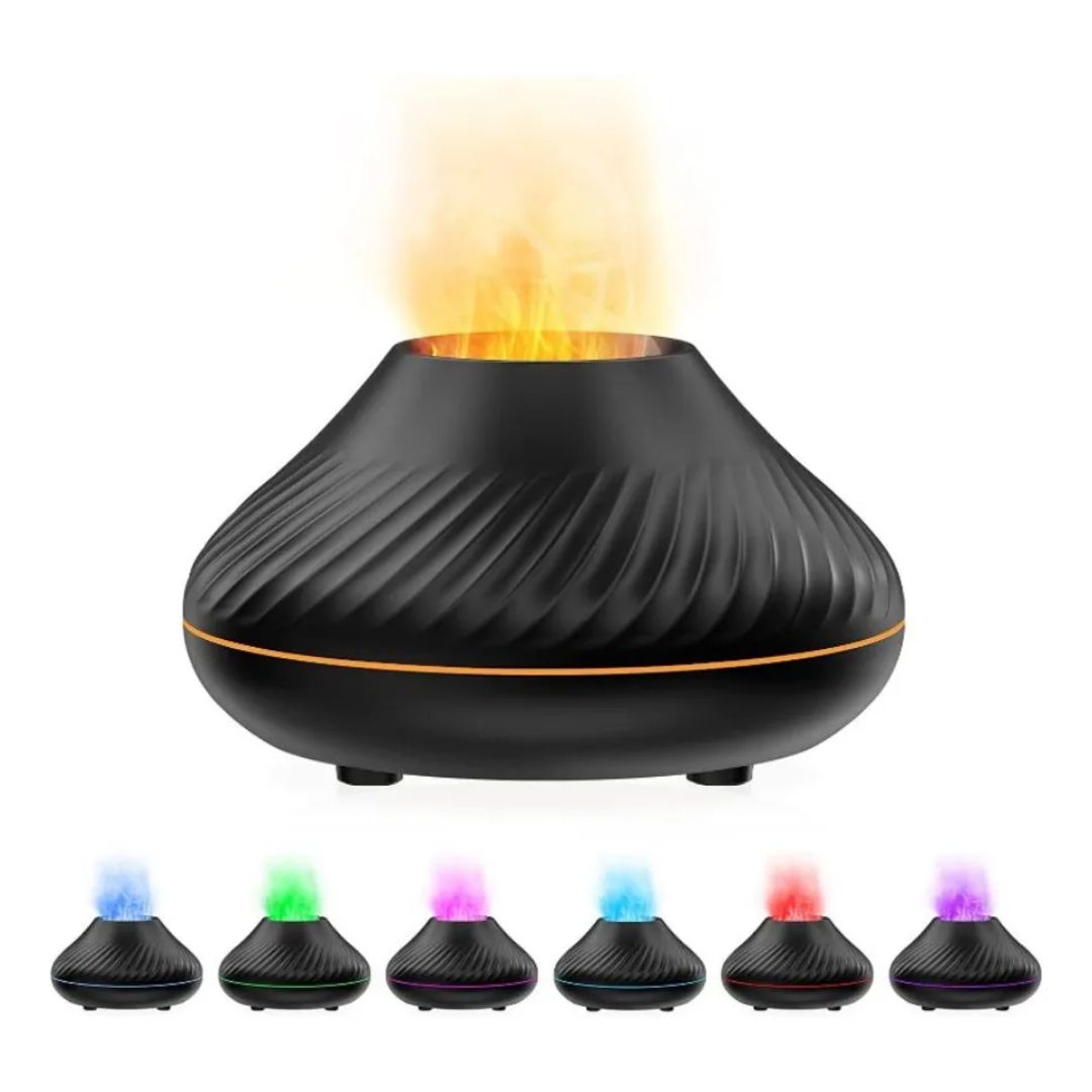 Humidificador Aromas Estilo Volcán Luz Rgb Esencia De Regalo